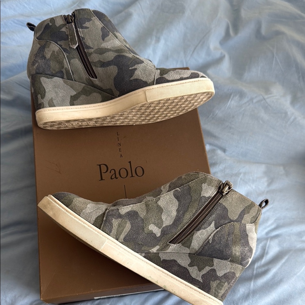 Paolo Camouflage Wedge Sneakers
